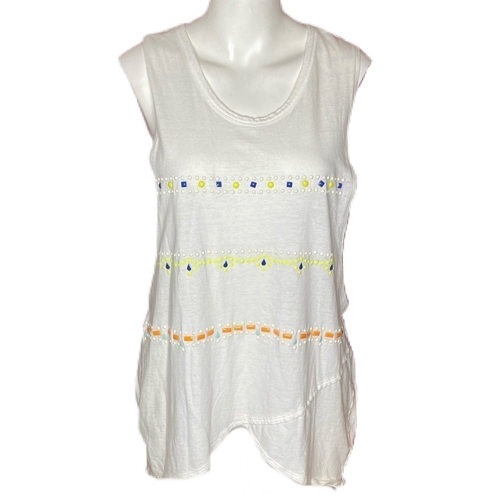 Victoria’s Secret White Beaded Asym Muscle Top